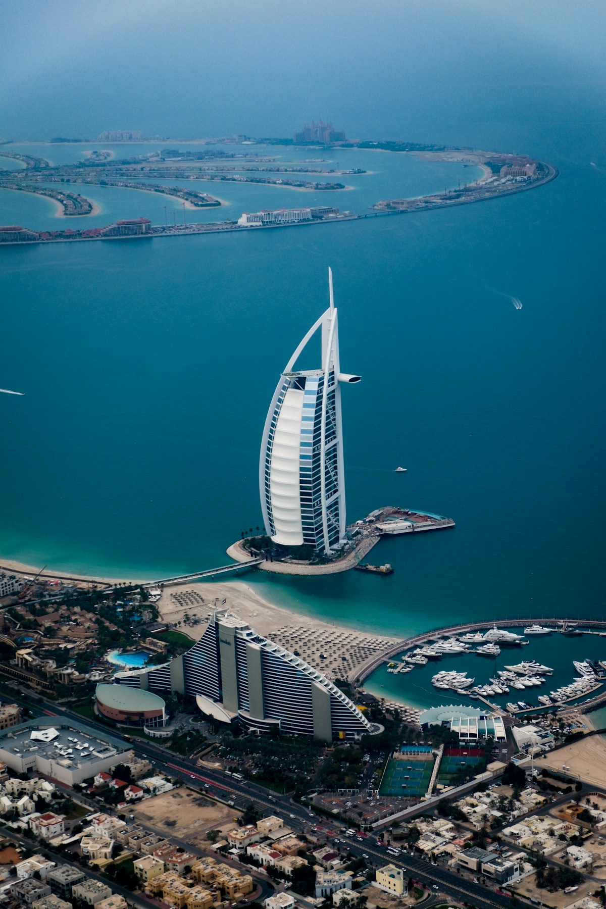 Dubai skyline and Burj Khalifa at sunset